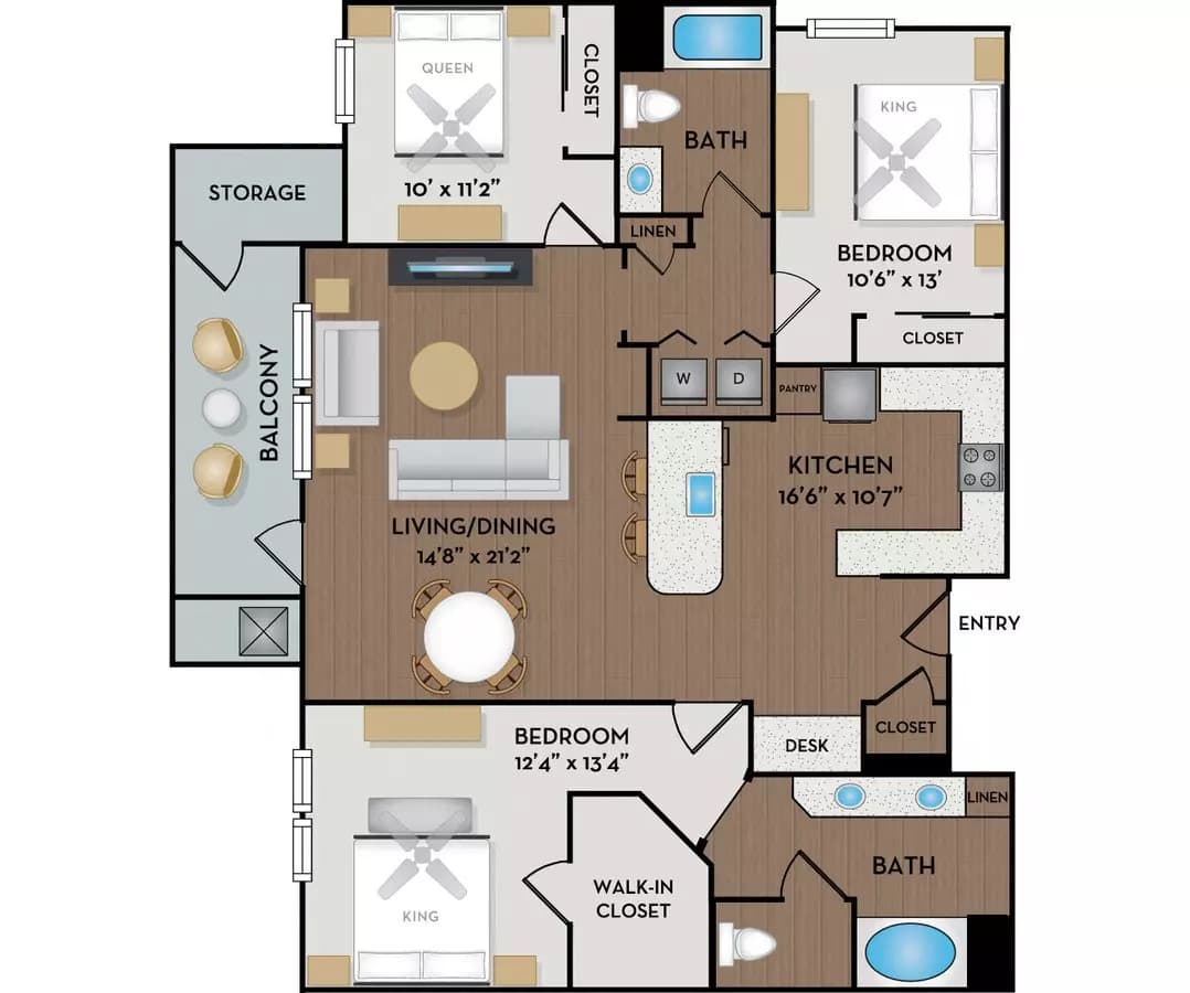 3 Beds • 2 Bath 373 floor plan