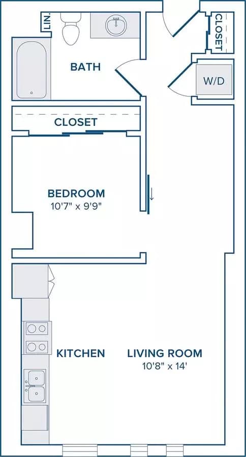 1 Bed • 1 Bath 530 floor plan