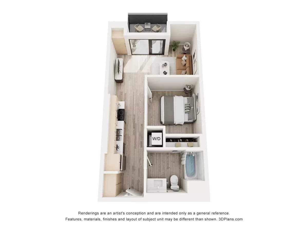 1 Bed • 1 Bath 517 floor plan