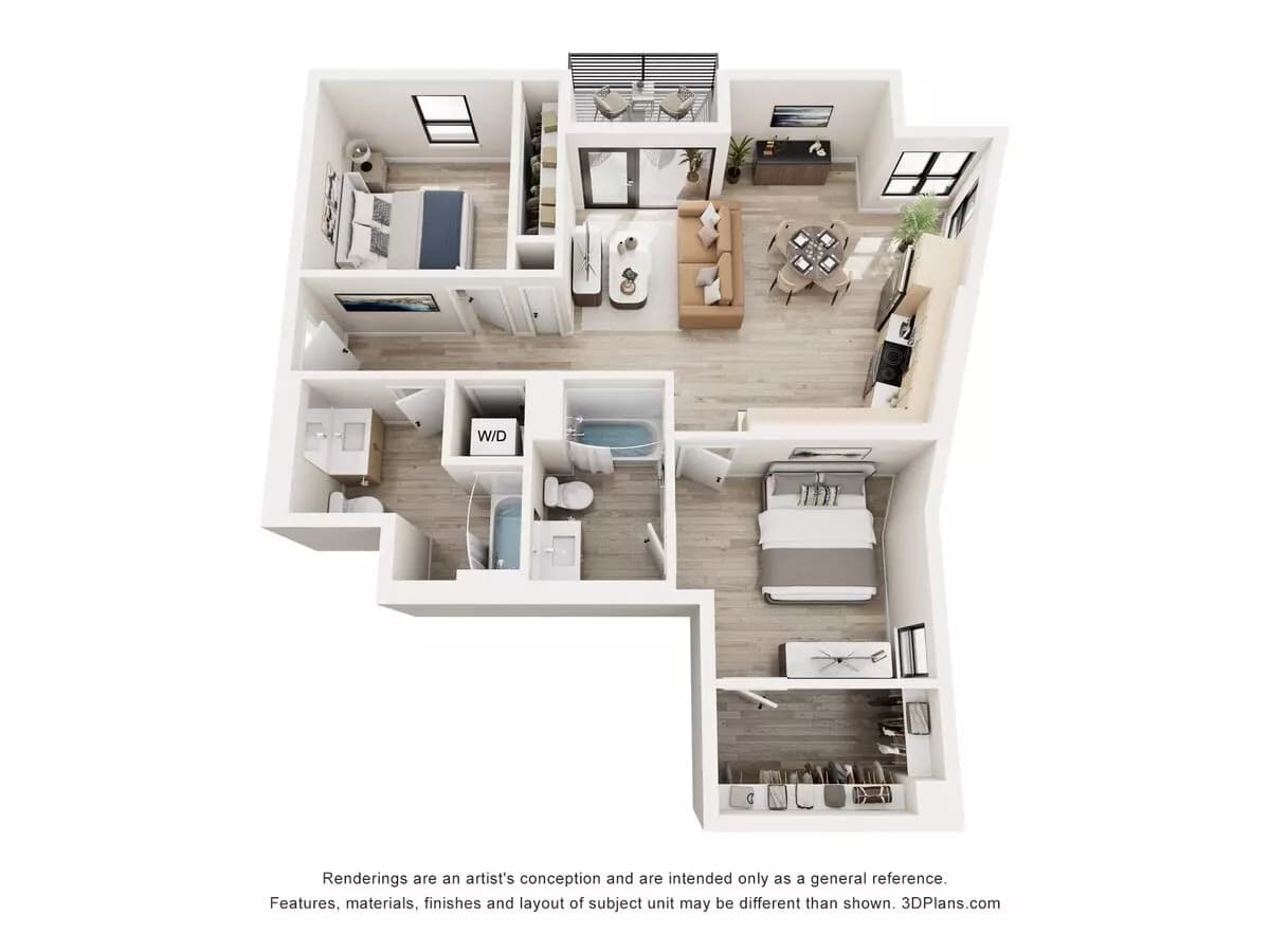 2 Beds • 2 Bath 520 floor plan