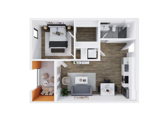 1 Bed • 1 Bath 413 floor plan