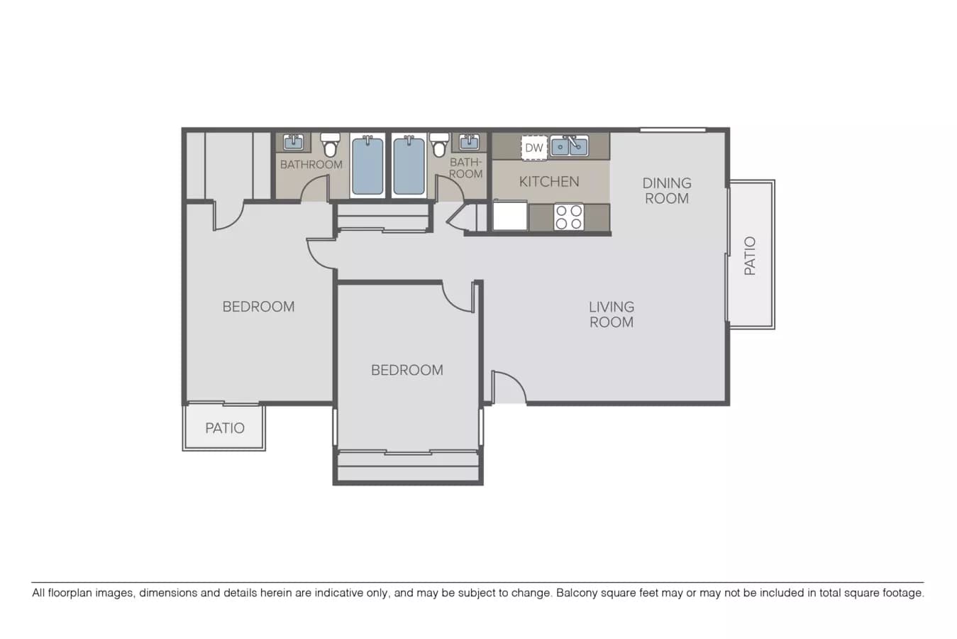 2 Beds • 2 Bath
3D Tour 01159 floor plan