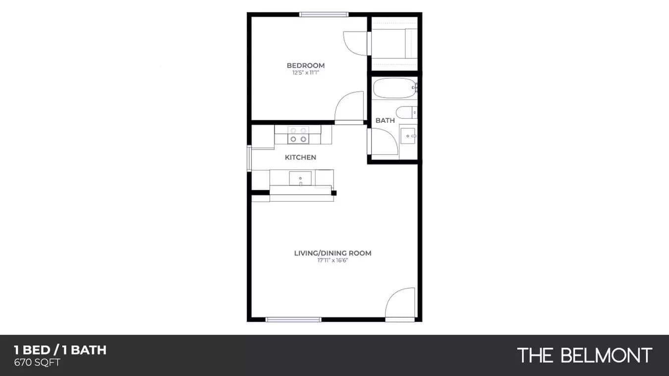 1 Bed • 1 Bath 23 floor plan