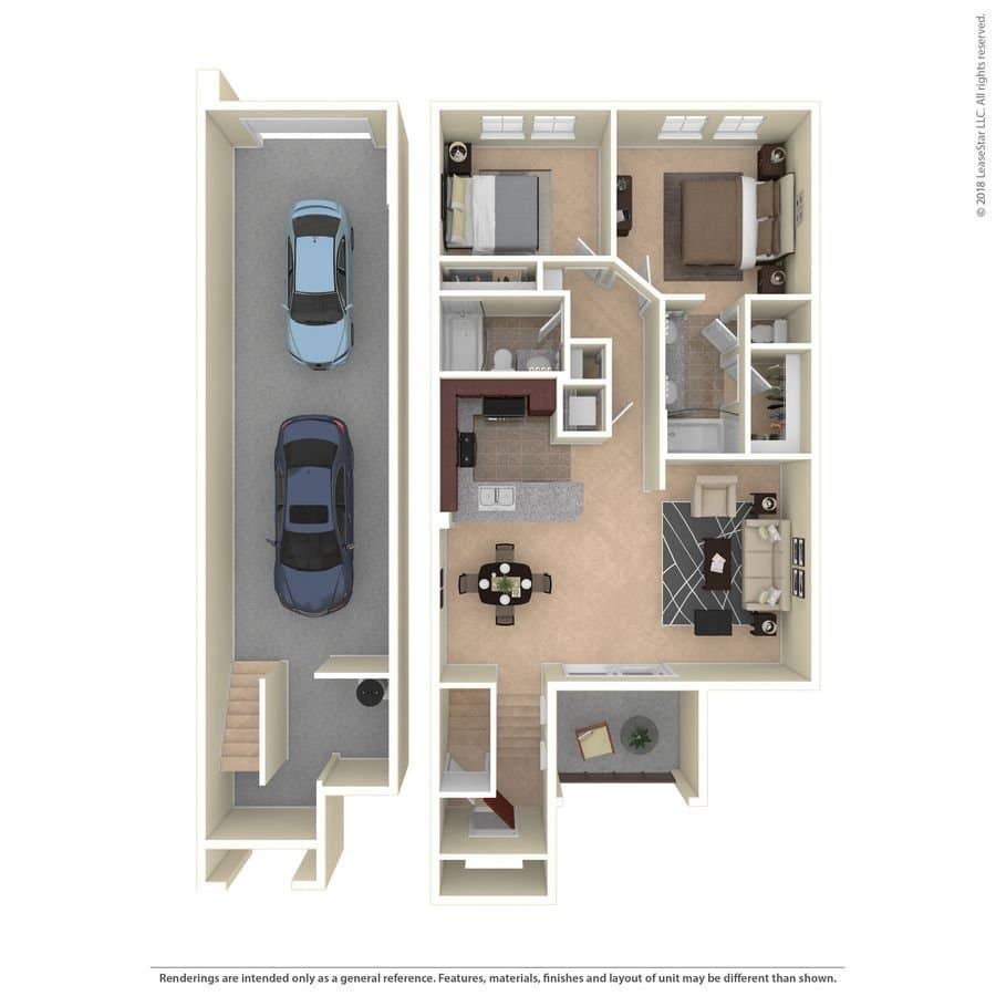 2 Beds • 2 Bath 5 floor plan