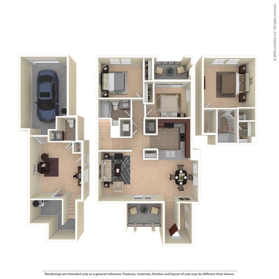 3 Beds • 2 Bath 56 floor plan