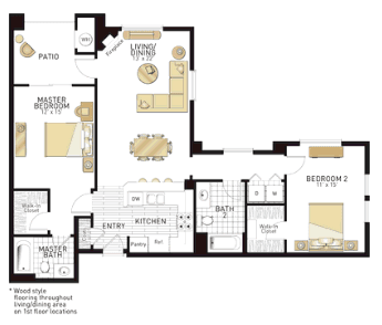 3 Beds • 2 Bath Catalina floor plan