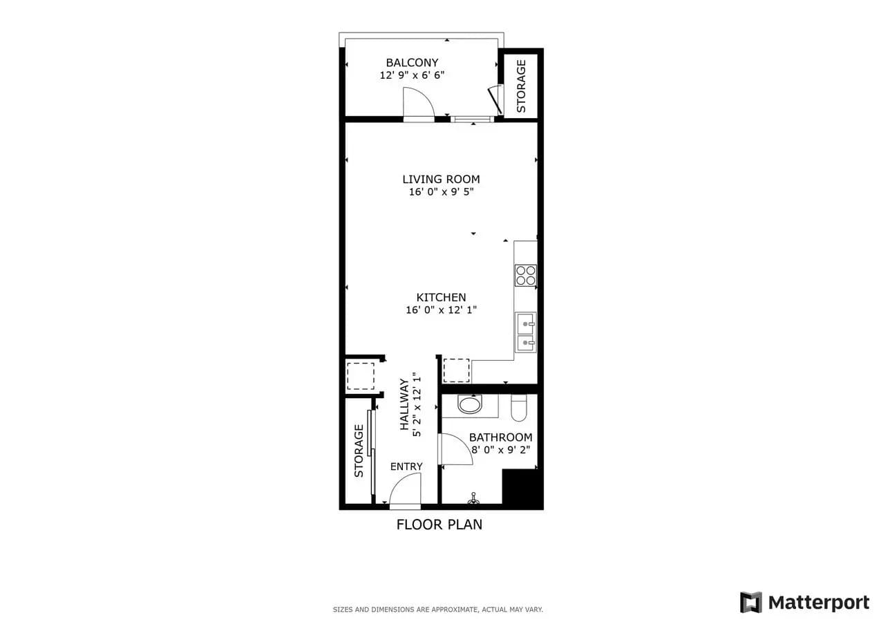 Studio • 1 Bath floor plan