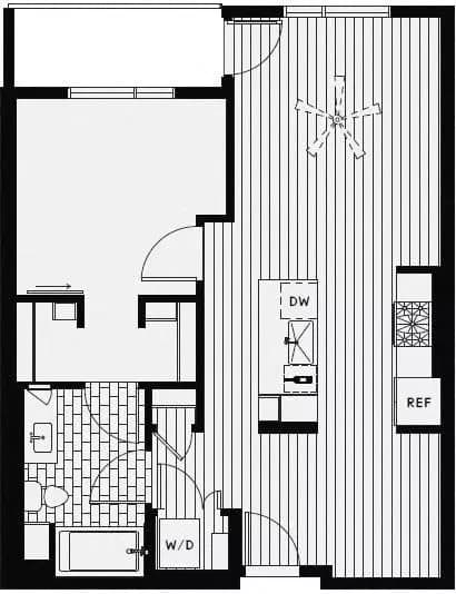 1 Bed • 1 Bath 430 floor plan