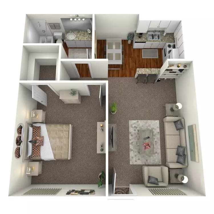 1 Bed • 1 Bath 520 floor plan