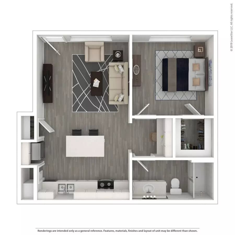 1 Bedroom 4085-23 floor plan