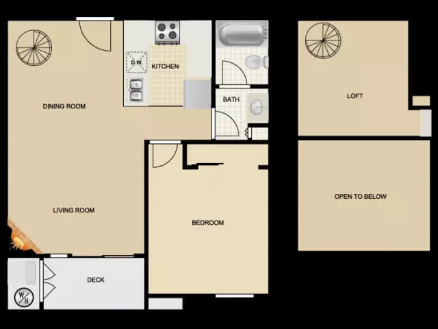 1 Bed • 1 Bath floor plan