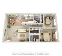 2 Beds • 2 Bath 35 floor plan