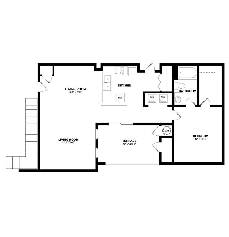 1 Bed • 1 Bath 3021 floor plan