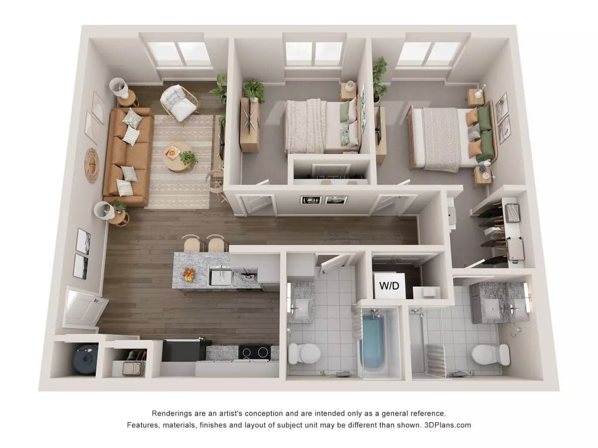 2 Beds • 2 Bath 138 floor plan