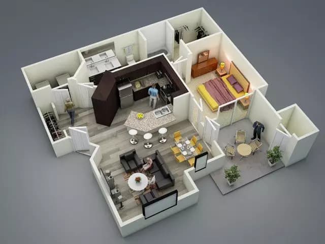 1 Bed • 1 Bath 1116 floor plan