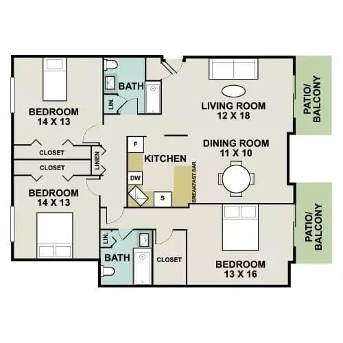 Unit 01-105 01-105 floor plan