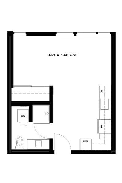 Studio • 1 Bath 624 floor plan