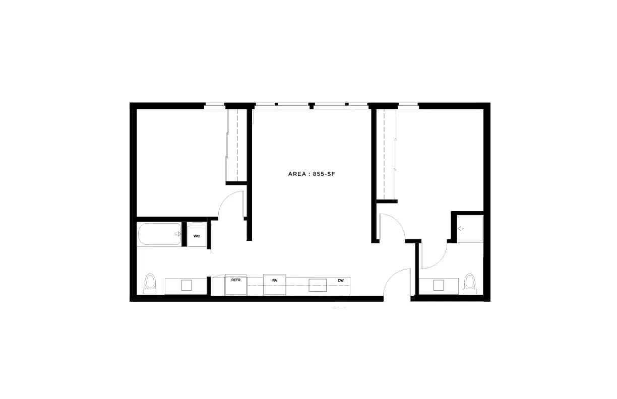 2 Beds • 2 Bath 226 floor plan