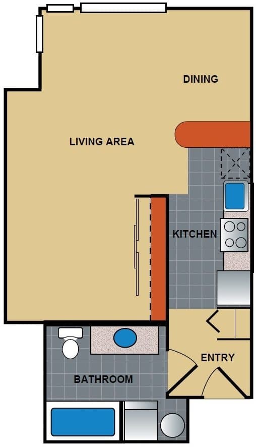 Studio • 1 Bath 410 floor plan