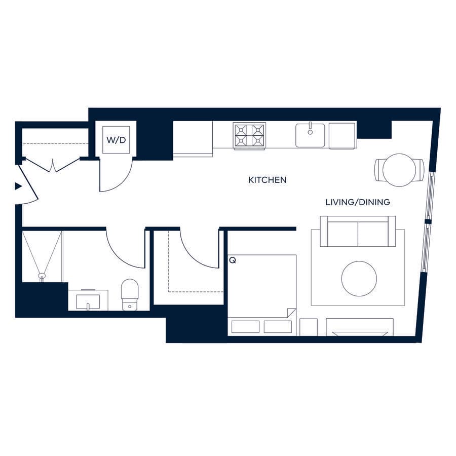 Studio • 1 Bath 1208 floor plan