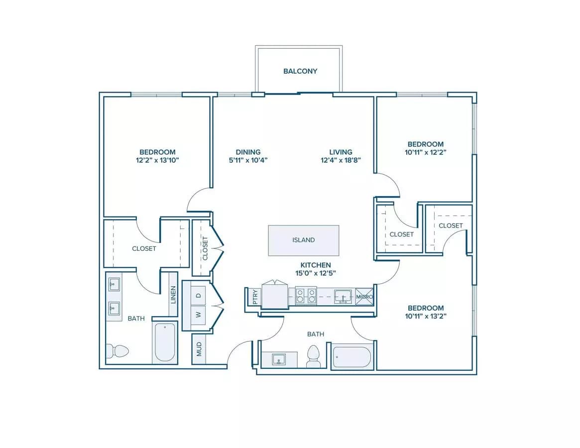 3 Beds • 2 Bath 312 floor plan