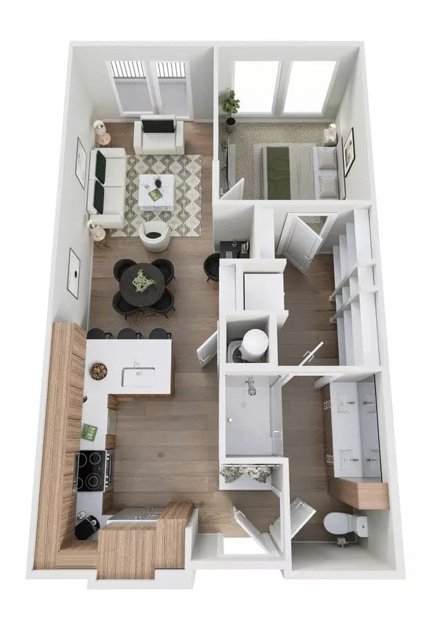 1 Bed • 1 Bath 6021 floor plan