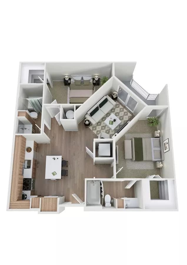 2 Beds • 2 Bath 7073 floor plan