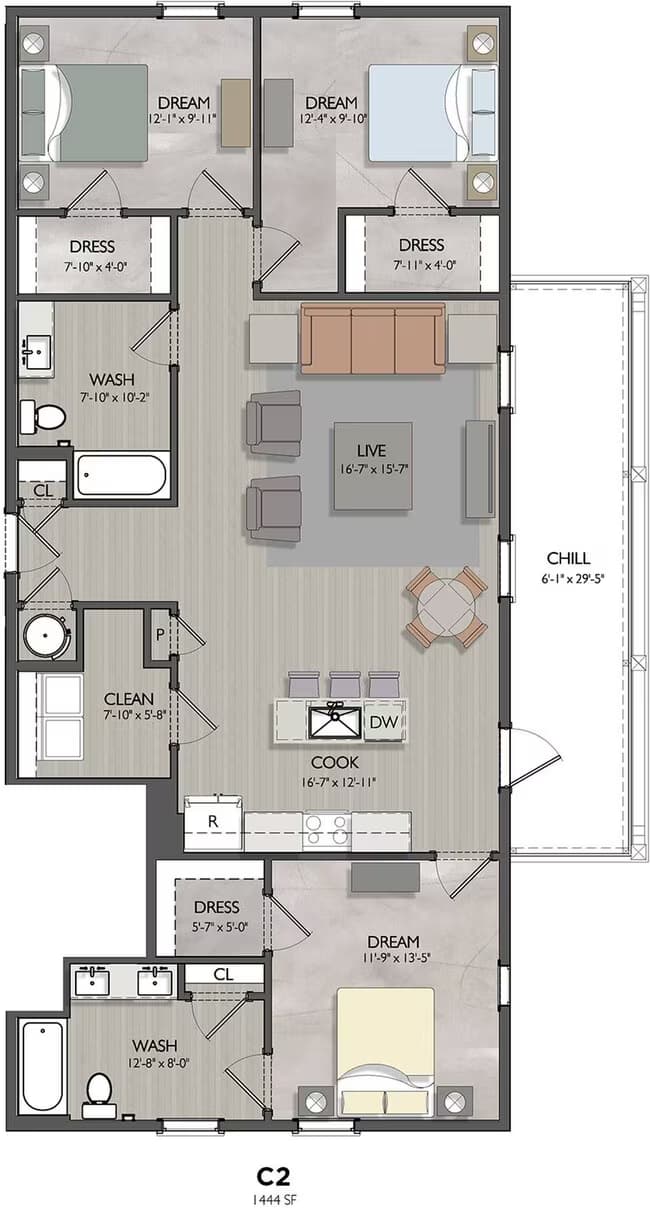 Unit 4-4311 6-6411 floor plan