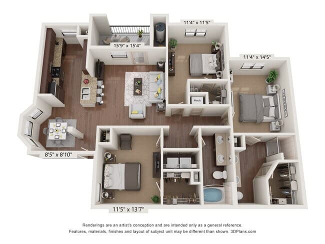 Unit AUCMJL 01102 floor plan