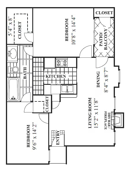 Unit 2127 3044 floor plan