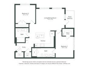 The Waylon | 2 Bed | 2 Bath 3311 floor plan
