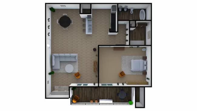 1x1 707 floor plan
