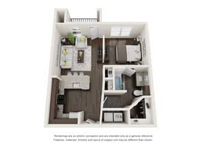 1 Bedroom 1 Bath 3330 floor plan