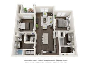 2 Bedroom 2 Bath 3301 floor plan