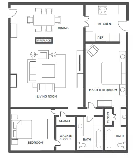 2/2 310 floor plan