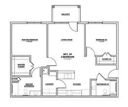 2Br 2 Ba 3203 floor plan