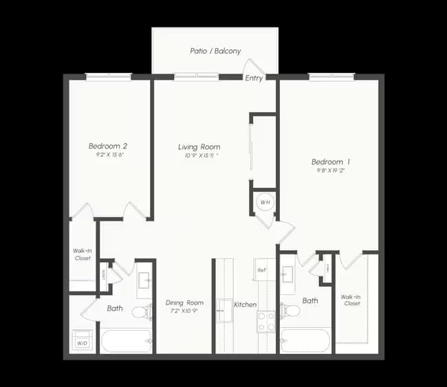 B2 | 2 Bed | 2 Bath 155 floor plan