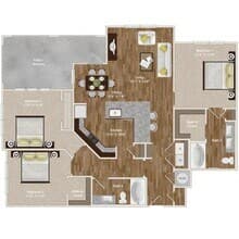 C1 - 3Bed/2Bath - Large Kitchen Island & Balc... 4207 floor plan