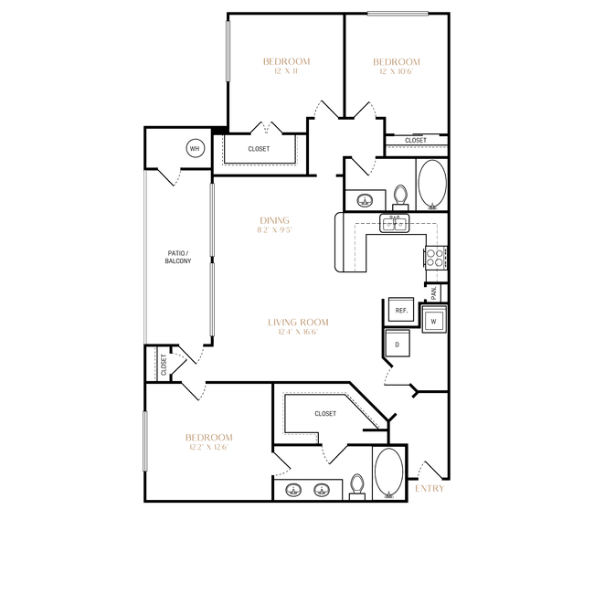 Unit L0638 L0338 floor plan