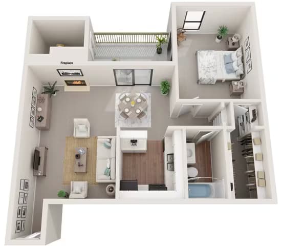 1x1C 4-437 floor plan
