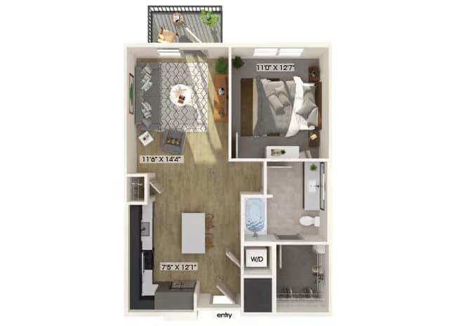 A2 Income Restricted 1027 floor plan