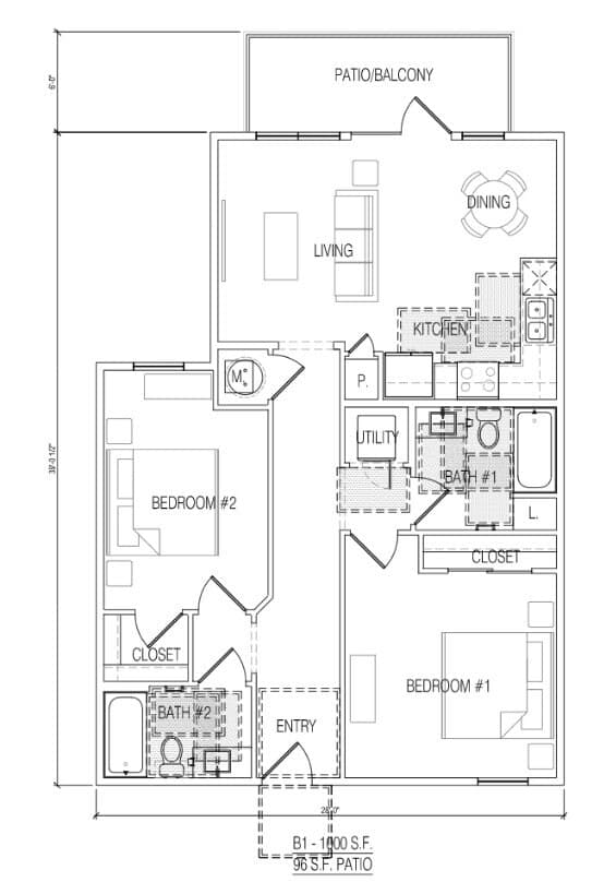 2B/2B PRV 3202 floor plan