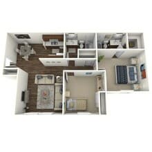 2 Bedroom 1906 floor plan