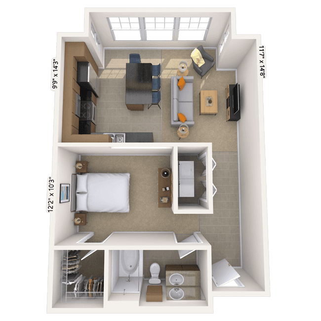Unit 1417 2136 floor plan