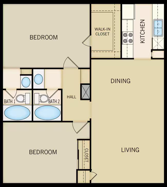 2 bed 2 bath 121 floor plan