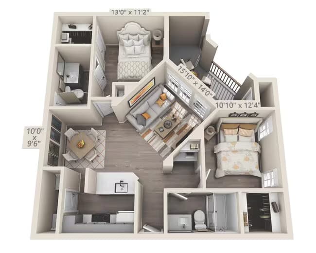 Plan B2A 1424 floor plan
