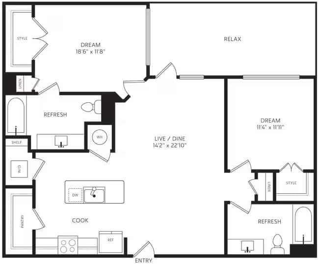 Unit 1130 1430 floor plan