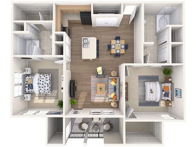 B1 2 Bed 2 Bath 03202 floor plan