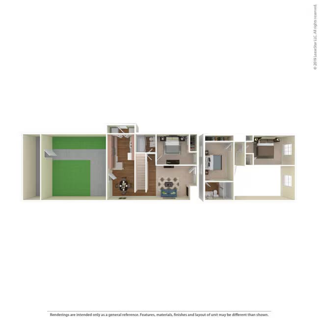 2 Bed 2.5 Bath 1735 SqFt Townhome 4126 floor plan