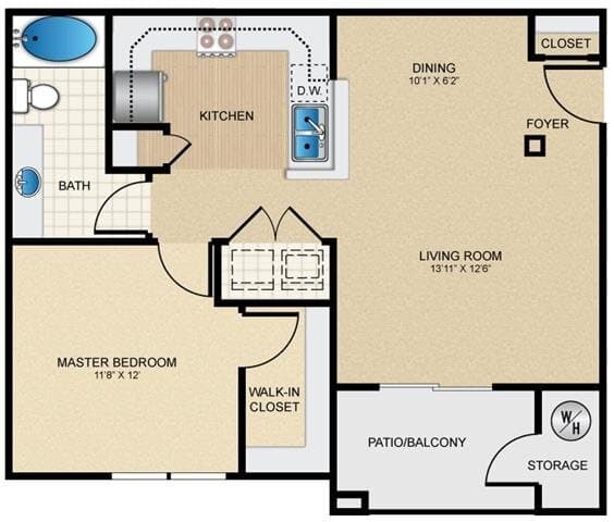 Unit 1323 1913 floor plan